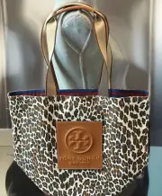 Tory Burch Gracie Printed Canvas Tote Reva Leopard