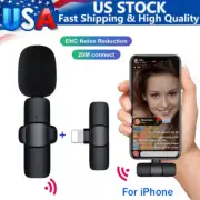 Wireless Lavalier Microphone Mic For iPhone iPad Vlog Live Stream YouTube Tiktok