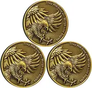Divine Eagles Wings Christian Challenge Coin - Reminder of Strength and Faith - Bible Verses Gift Pocket Token (Pack of 3)