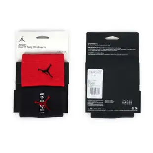 【NIKE 耐吉】JORDAN JUMPMAN TERRY腕帶2入-DRI-FIT 紅黑白(J1007579636OS)