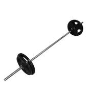 43kg Ez Grip Cast Iron Barbell Weight Set - 180cm Bar + 35kg Iron Weight Plates