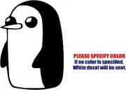Vinyl Decal Sticker - Adventure Time Gunter Penguin Car Truck Bumper JDM Fun 7"