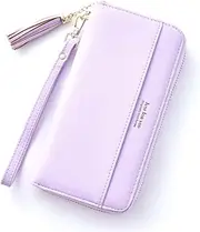 [Cyanb] Women Wallets Tassel Bifold Ladies Cluth Wristlet Wrist strap Long Purse