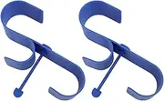 Pool Fence Hooks Sturdy Plastic Swimming Pool Pole Hanger Wall Mounted Tool Holder for Hoses Brushes Brooms 2PCS Blue
