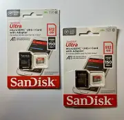 Qty 2 - SanDisk Ultra 512GB microSDXC UHS-I Memory Card with Adapter 150MB/s