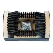 Shoe Brush, All Around, Boot Scraper, Outdoor, Heavy Duty Bristles, Floor Mount, Black/Natural