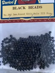 Sassy Bears Black Plastic Round Beads for bears, dolls and crafts.