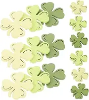 Vaguelly 100pcs St. Patrick's Day Wooden Shamrock Slices Irish Decorations Home Adornments Party Favor