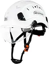 SafeBuilder Safety Helmet Hard Hat with Visor Adjustable Lightweight Vented ABS Work Helmet ANSI Z89.1 Approved Ideal for Industrial & Construction