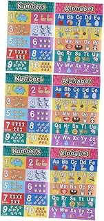 NUOBESTY Sets Alphabet Mathematics Boy Girl's Wall Chart Learning Chart Educational Posters Preschool Learning Aid Bright Colors Pcs
