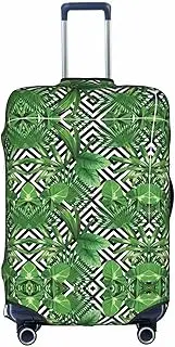 [FSCEV] Tropical Leaves Trolley Suitcase Protective Cover Business Travel Luggage Protector Fashion 18-32 Inches, White, XL