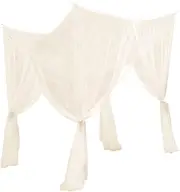 Canopy Bed Curtains Bed Canopy 75x83x94 Curtains for Girls & Adults Bedroom Decoration Accessories, Beige, for -