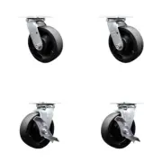Tool Box Caster Wheel Set – 6 Inch Glass Filled Nylon Swivel Casters – SCC