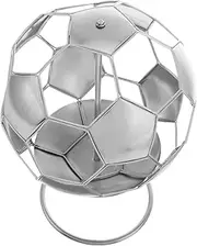 Abaodam Football Pen Holder Football Pen Holder Small Sundries Bucket Organizer Soccer Ball Display Case Pencil Cups for Desk Desktop Storage Bucket Pencil Cup Stainless Steel Silver