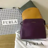 在飛比找蝦皮購物優惠-全新 FURLA 芙拉 防刮牛皮 售黃色貝殼包綠色零錢包 二