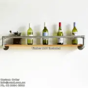 Industrial Pipe Wine Bottle Holder Rack Drink Bar Display Shelf Storage BS015C