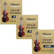 3 Packs Full Set Replacement Stainless Steel 4/4 Size Violin Strings E A D G