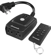 DEWENWILS Light Sensor Timer Waterproof, Plug in Timer Switch, 100 ft Range Remo
