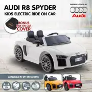 Audi R8 Spyder Licensed Kids Ride On Electric Car with Remote Control- White