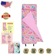 Travel-Friendly Kids Nap Mat w/ Pillow - Soft Cotton, Perfect for Ages 3-7