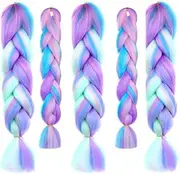 beiqilian Colorful Hair Extensions,2 pack Coloured Jumbo Braiding Hair,Colorful Hair Extensions,Upgrade Long Braiding Hair Synthetic Hair Extensions Braid Synthetic Fiber Hair for Women Girl