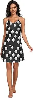 [RPLIFE] Many Polka Dot Slip Dress for Women, Sexy V Neck Spaghetti Strap Nightgowns for Women, S-XXL