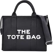 [JQWSVE] Canvas Tote Bags for Women Handbag Tote Purse with Zipper Canvas Crossbody Bag for Office, Travel, School