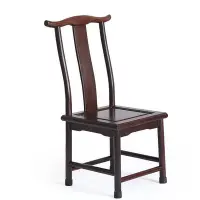 在飛比找Yahoo!奇摩拍賣優惠-可開發票-工藝擺件-紅木椅子黑檀木官帽椅靠背椅明清古典實木椅