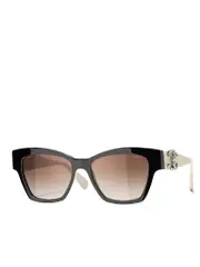 Chanel Butterfly Sunglasses CH5456QB Black and Cream