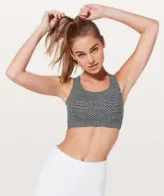 NWT Lululemon Enlite Bra Ultralu Size 38DD Monochromic Black W2AGJS MSRP $98