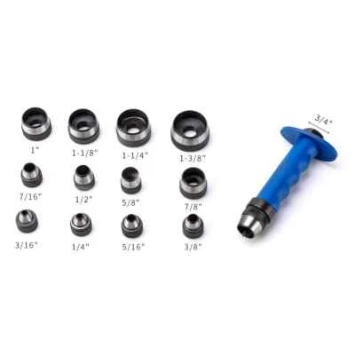 14 Pieces Hollow Hole Punch DIY Leather Craft Belt Punching Tool DIY Tools