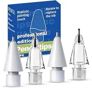 Replacement Pencil Tips for Apple Pencil Pro 2nd/1st Gen USB-C and Logitech Crayon Digital Pencil - Noiseless iPad Pro Pencil Sets (4B&2B) With Case - White