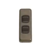 Tradco 5841AB Switch Rocker 2 Gang Antique Brass BR 30x82mm