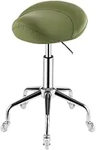 Saddle Stool Rolling Chair,Ergonomic Rolling Stool with Wheels,Soft Comfortable Cushion and Adjustable Height for Home Office Salon Shop