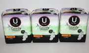 LOT (3) U BY KOTEX SECURITY 14 MAXI PADS WITH WINGS OVERNIGHT NIGHT DEFENSE