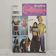 Simplicity Sewing Pattern #3999 6 adult costumes male And female, UNCUT, S,M,L