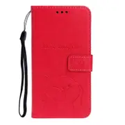 For Iphone 6Plus/6S Plus Chai Dog Pattern Horizontal Flip Leather Cover With Bracket and Card Slot and Wallet and Lanyard(Rose Red)