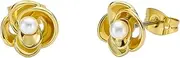 [TED BAKER] Women's Flo Pearl Flower Stud Earrings (Gold/Pearl)