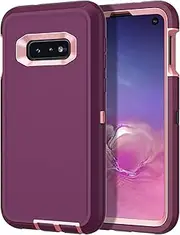 I-HONVA for Galaxy S10E Case Shockproof Dust/Drop Proof 3-Layer Full Body Protection [Without Screen Protector] Rugged Heavy Duty Cover Case for Samsung Galaxy S10E, Purple/Pink