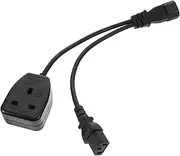 SWOOMEY Iec to UK Pin Power Splitter Adapter Cable Heavy Duty Extension Cord for Ups and Electronic Devices Secure Connection for Routers Laptops and Monitors
