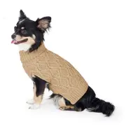 All Day Cable Knit Pet Turtleneck Sweater Beige