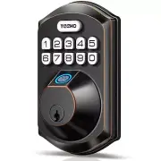 TE002 Fingerprint Door Lock - Keyless Entry Door Lock - Electronic Keypad Dea...