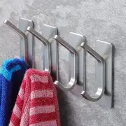 YIGII Towel Hook/Adhesive Hooks - Wall for 4 Pack, Silver