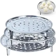 [WADY] 3Pcs Stainless Steel Kitchen Steamer Pot, Steamer Rack for Pots, Round Stainless Steel Steamer Rack, Detachable Legs Canning Rack, Steamer Cookware Cooker Multi-Functional Steamer Basket