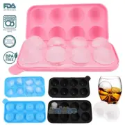 4CM Round Ice Balls Maker Tray 8 Large Sphere Molds Bar Cube Whiskey Cocktails