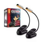 GearLight NiteOwl Book Light for Reading in Bed - 2 Small, Rechargeable LED C...