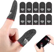 Qianyu 6 Packs Mobile Gaming Finger Sleeve Silver Fiber Anti Sweat Thumb Sleeve Thin Breathable Smooth Game Controller Finger Cover Phone Touchscreen Finger Protectors Accessories for Gamer (10)