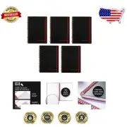 Durable Black n' Red Poly Cover Notebook, 70 Ruled Sheets for Easy Note-Taking