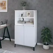 vidaXL Highboard High Gloss White 60x36x110 cm Engineered Wood