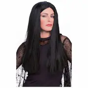 Gothic Matriarch Witch Halloween Long Black Womens Costume Wig